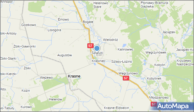 mapa Szlasy Bure, Szlasy Bure na mapie Targeo